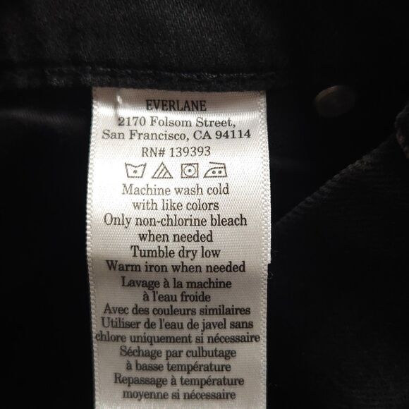 Everlane The Original Cheeky Jeans Womens Size 24S Black Straight High Rise - Picture 5 of 13